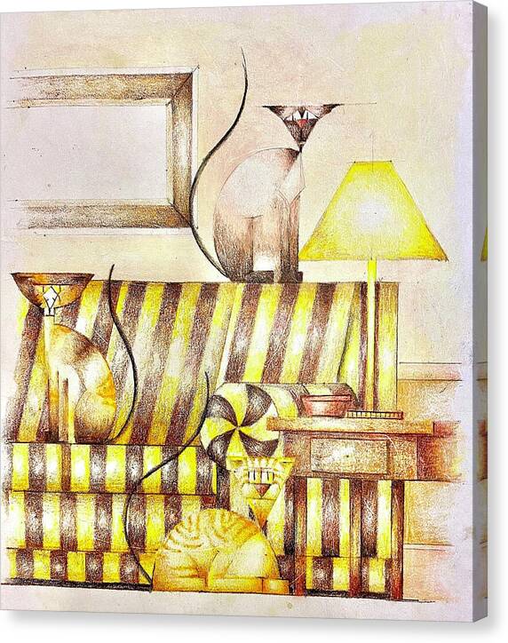 Cats on Couch - Canvas Print