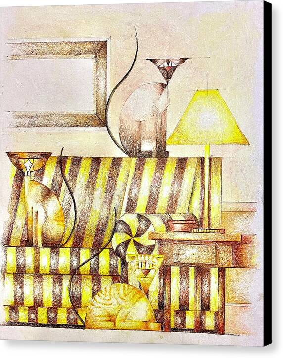 Cats on Couch - Canvas Print