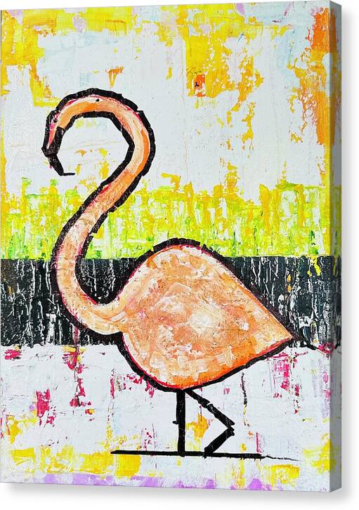 Flamingo in Mangroves - Canvas Print