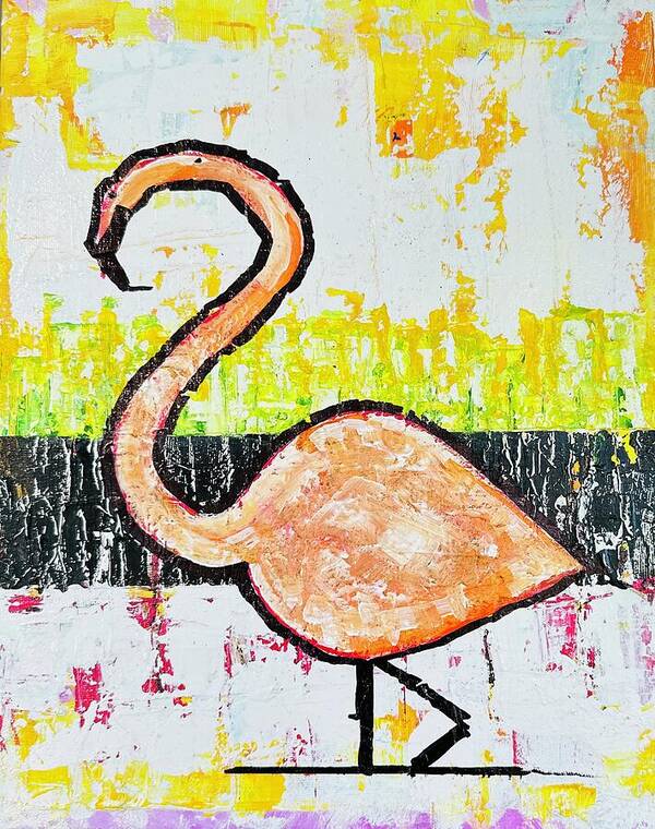 Flamingo in Mangroves - Art Print