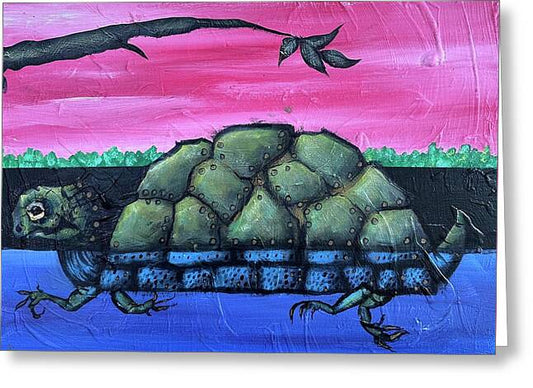 Running Turtle - Greeting Card